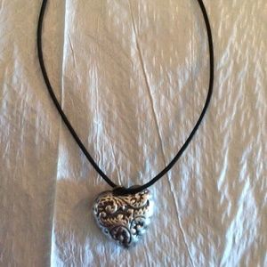 925 sterling silver antique carved heart